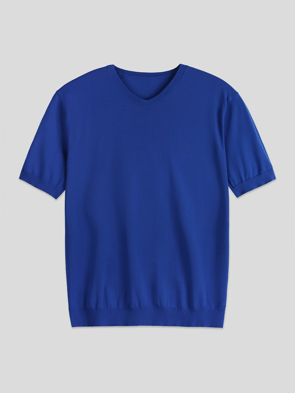 GentleKnit Short Sleeve V-neck Knitted T-Shirt
