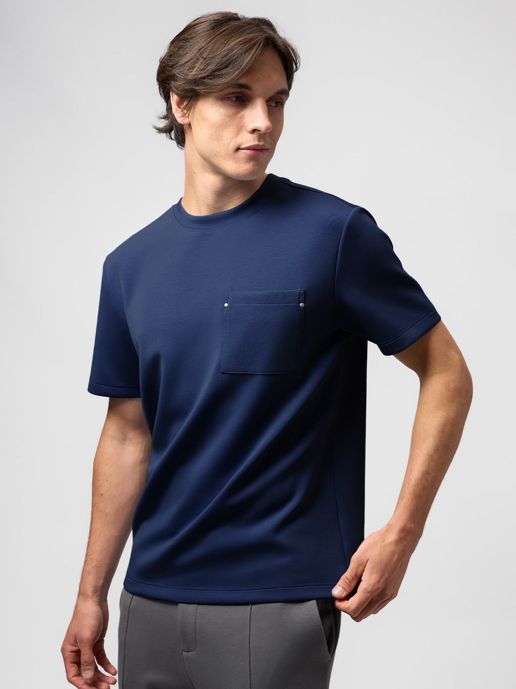 Modal Blend Pocket Tee with Rivet