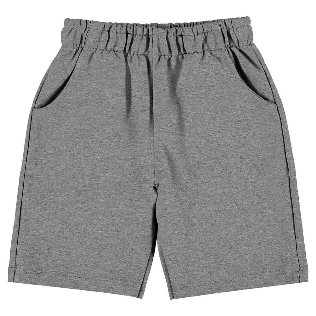 Gray Elastic Waist Shorts