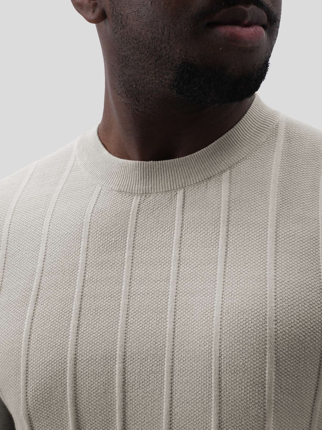 GentleKnit Breathable Striped Short Sleeve Knitted T-Shirt