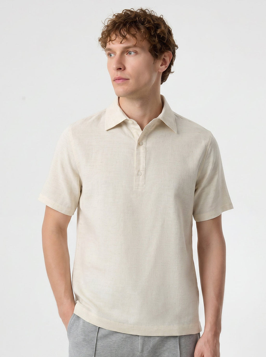 Natural Linen Polo Shirt