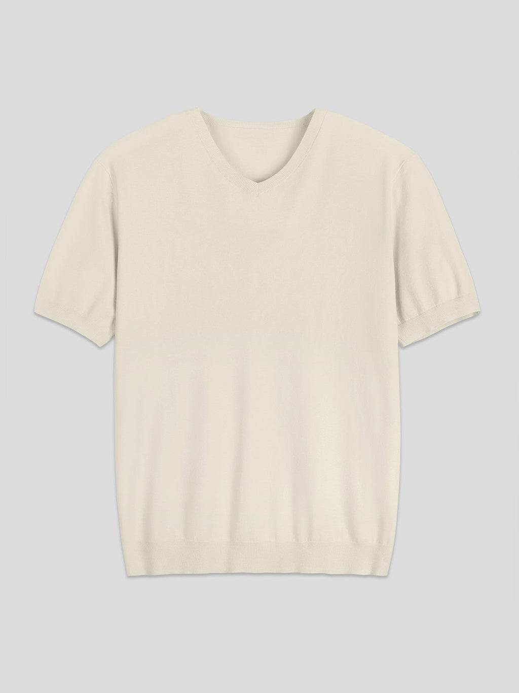 GentleKnit Short Sleeve V-neck Knitted T-Shirt